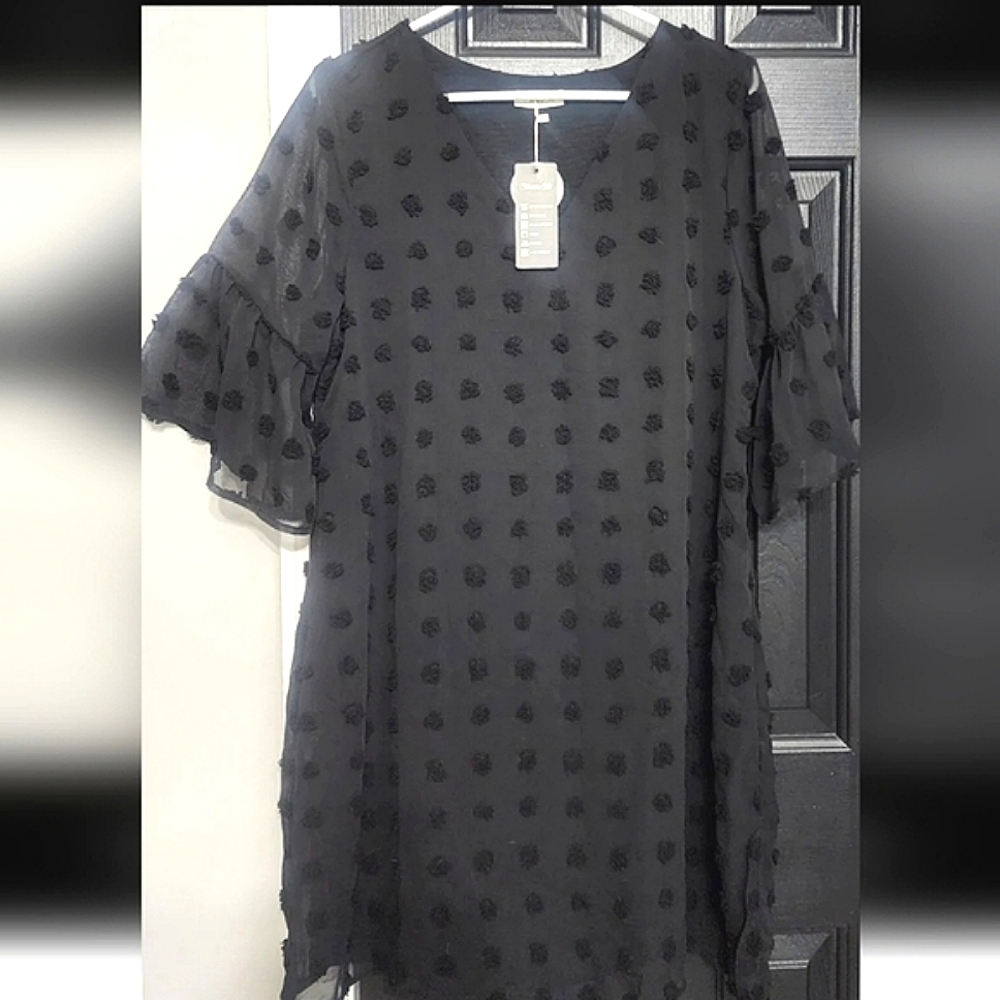 NEW WITH TAGS NEVER WORN Blooming Jelly Womens Short Sleeve V Neck Ruffle large